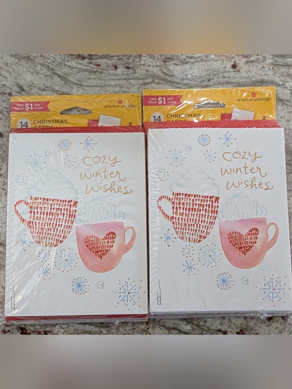 New Sealed Merry Christmas Cards 14 Count 2 Designs American Greetings 2 Pack 28
